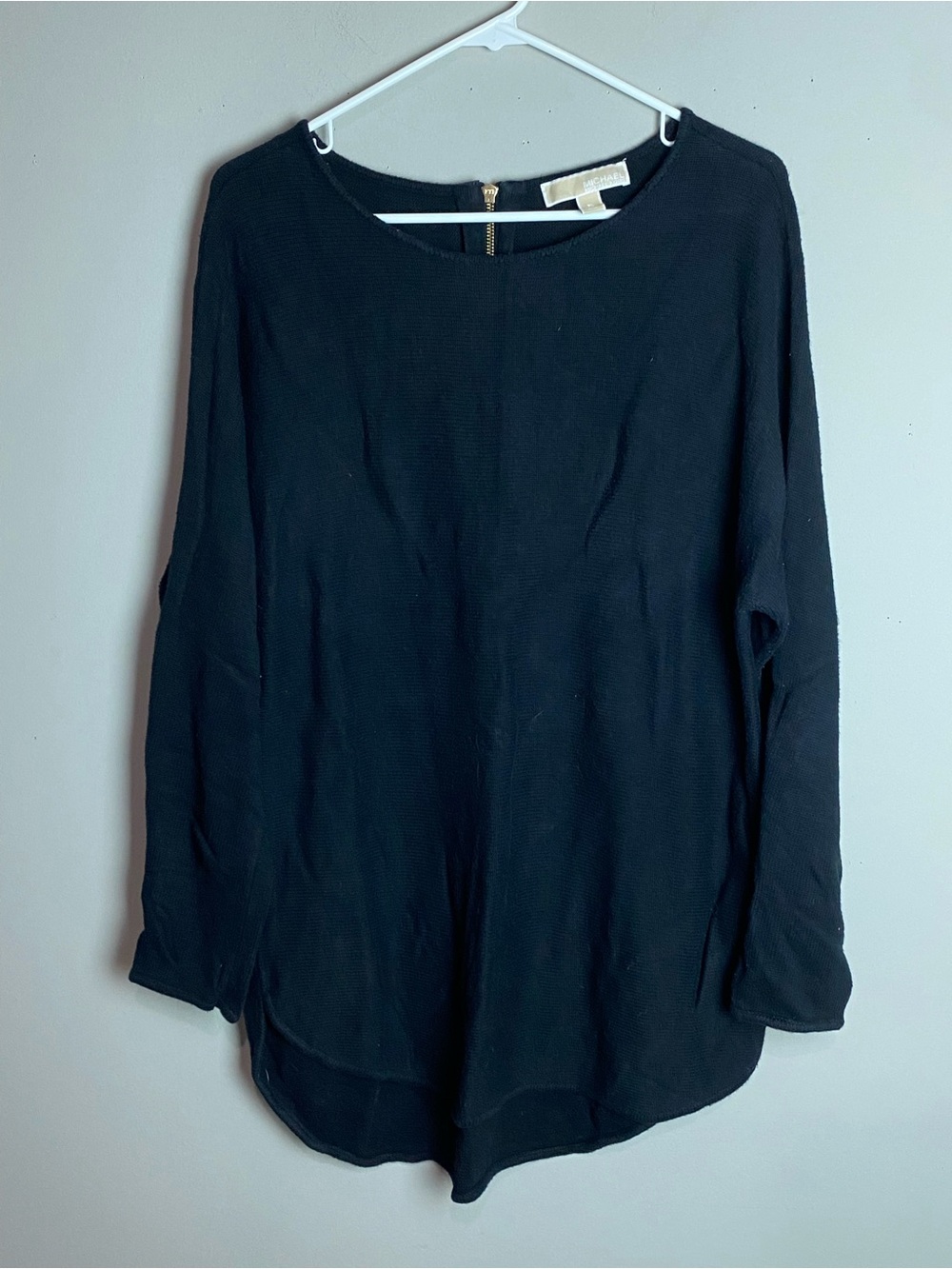 Michael Kors Black Long Sleeve Crewneck Top